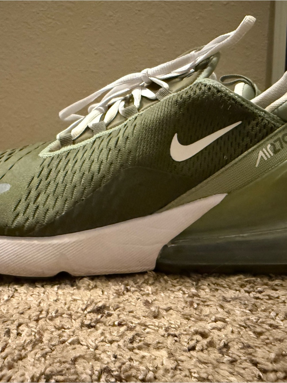 Nike Men’s Air Max 270 Sneakers - Olive Green & White - Picture 3 of 6